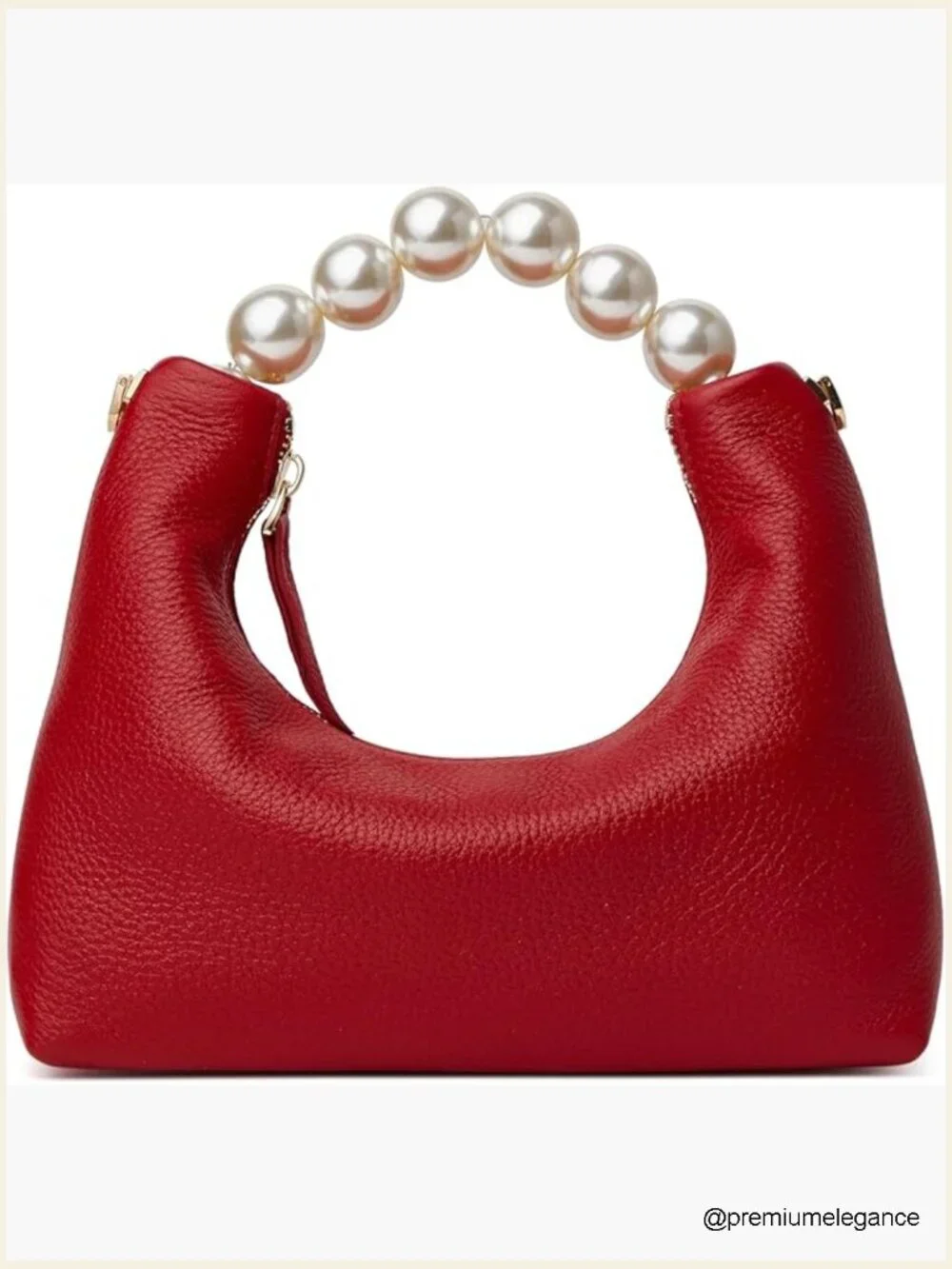 Top Handle Clutch Purse with Removable Chain Strap, Genuine Leather Evening Bag